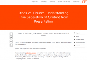 Blobs vs chunks true separation content from presentation